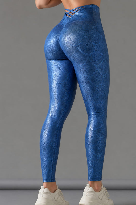 LEGGIN AZUL METALICO PUSH UP
