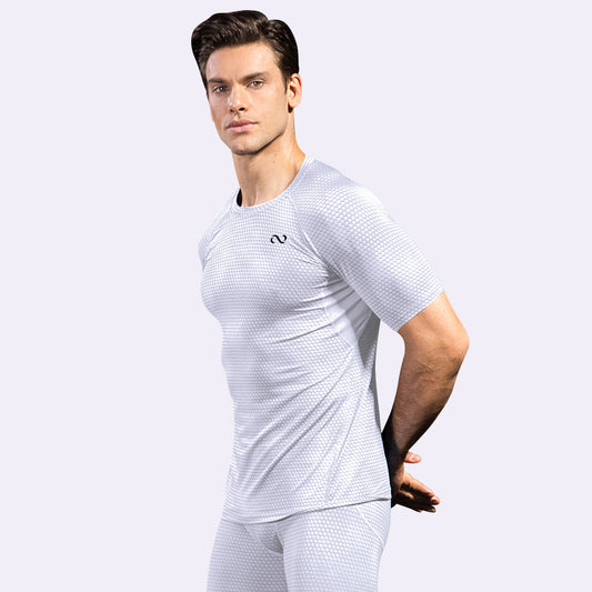 PLAYERA CUADRO AJUSTADA MANGA