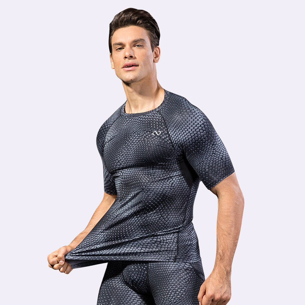 PLAYERA CUADRO AJUSTADA MANGA