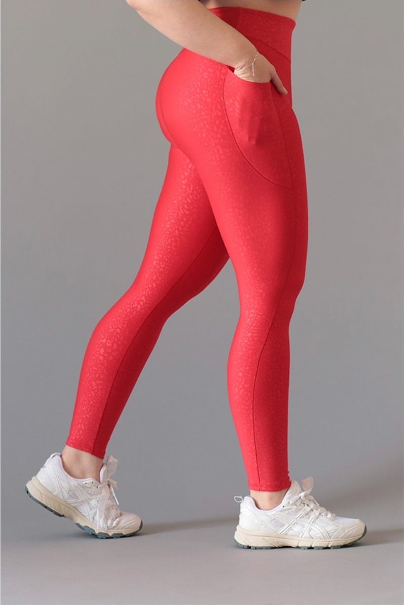 LEGGIN ROJO CON BOLSAS LATERALES